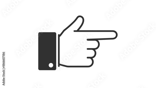 Hand Pointing Right Icon - Directional Gesture UI Navigation Symbol Call to Action.