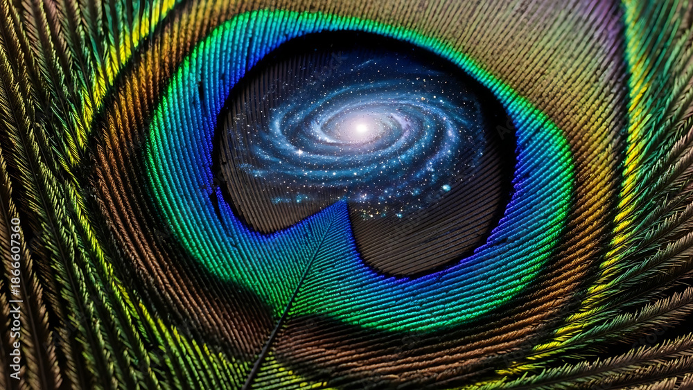 Obraz premium Cosmic feather artwork