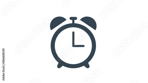 Alarm Clock Icon Vector - Time Management Deadline Schedule  Reminder Symbol.