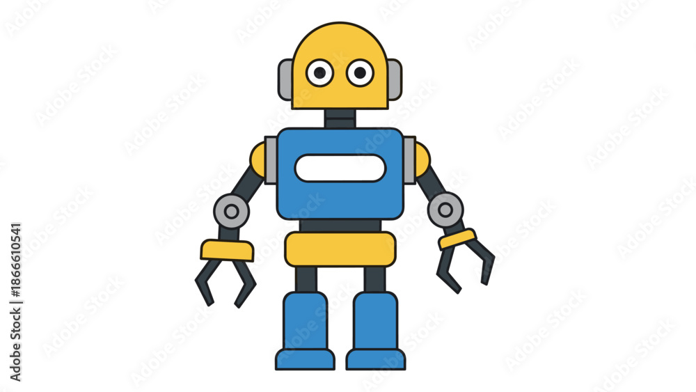 Fototapeta premium Cute Robot Character Future Technology AI Robotics.