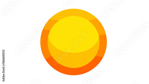 Golden Coin Icon Shiny Yellow Circle Money Symbol Finance Concept.