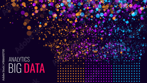 Neural Network Artificial Intelligence Business Analytics. Big Data. Technology Data Science Machine Learning Concept. Querying Analyzing Visualizing Complex Information Chart. Vector Illustration.