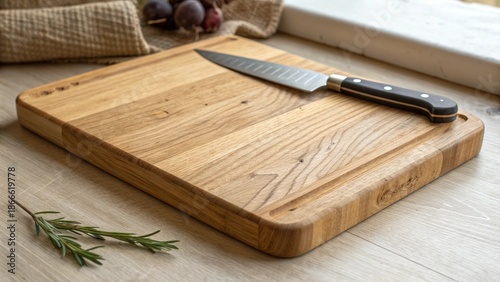 cutting board with knife