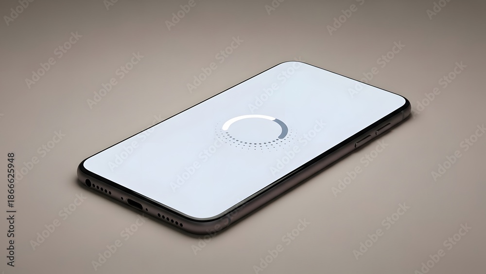Fototapeta premium Smartphone Representing Loading or Waiting State for Mobile Application Interface