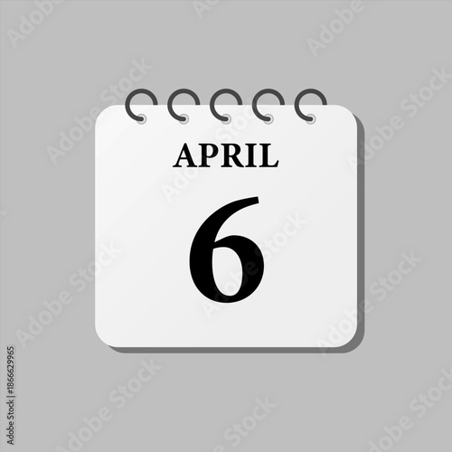 Icon page calendar day - 6 April