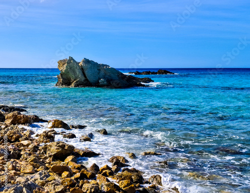 Rock formations on coast of Mallorca.