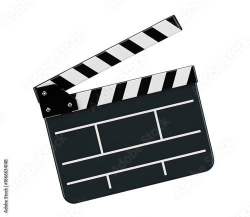 3d Traditional Film Slate with Striped Design for Movie Making and Filming