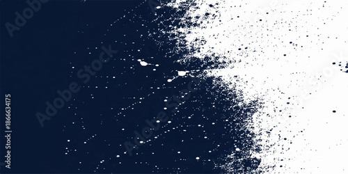 Shiny blue snowflakes and rain drops fall against a dark night sky texture with a galaxy of stars and winter celebration light patterns