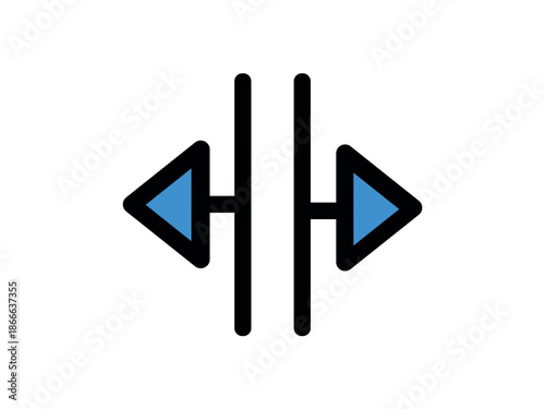 video player icon vector illustration Left and right arrow alignment icon modern UI navigation control symbol for web app interface design