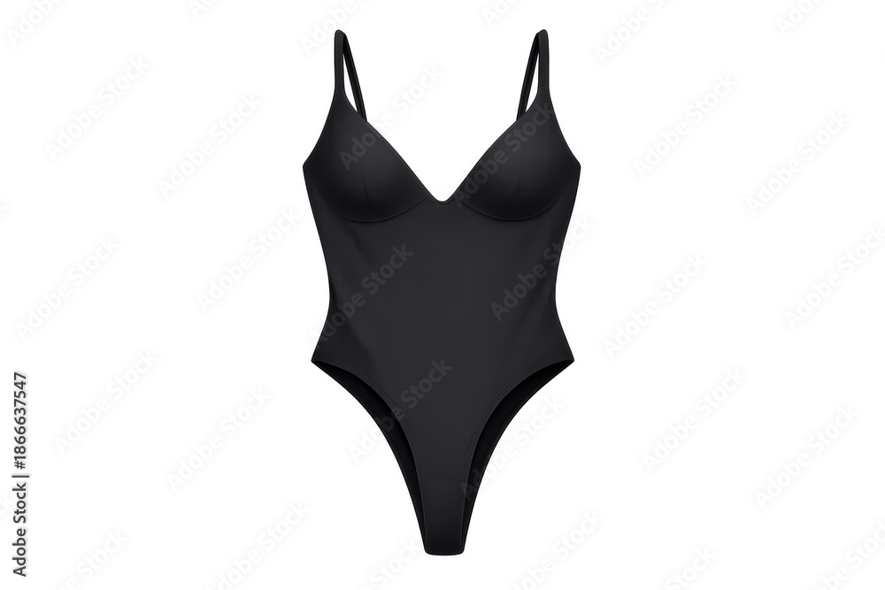 Obraz premium Black swimsuit one piece cutout transparent background fashion shot icon