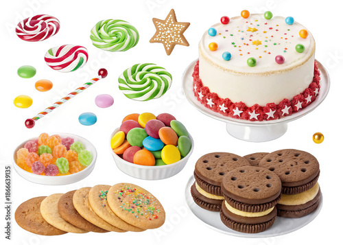 new-year-s-sweets on a isolated transparent background
