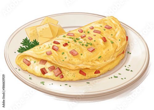  omelet on a isolated transparent background
