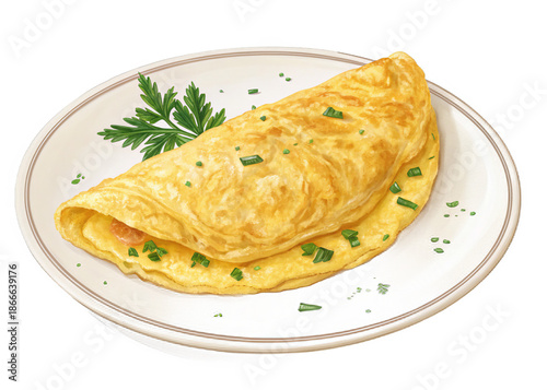  omelet on a isolated transparent background