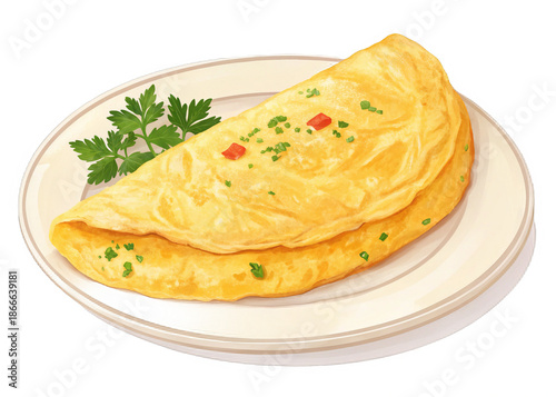  omelet on a isolated transparent background