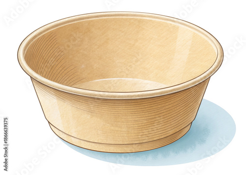  paper-bowl on a isolated transparent background	