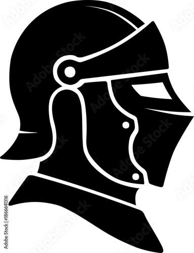 Medieval Armor Helmet Silhouette Vector