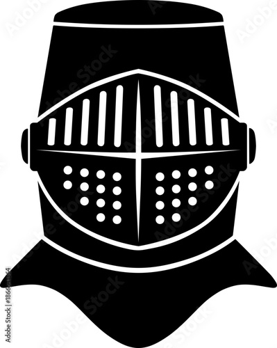 Medieval Armor Helmet Silhouette Vector