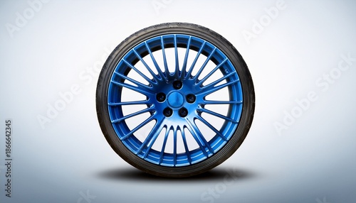 a blue wheel on a white background