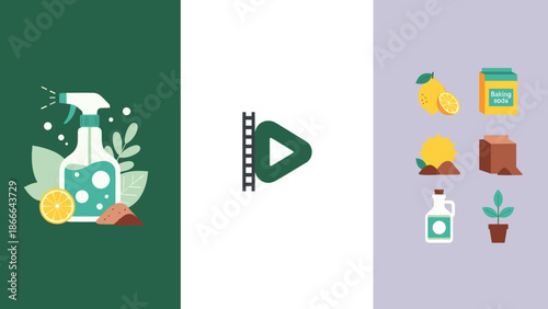 A vibrant illustration of a lemon slice on a green background with abstract shapes, evoking a sense of freshness and playfulness.