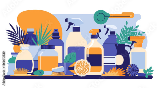 A vibrant and abstract still life composition with a modern art style, perfect for creative projects or design inspiration.