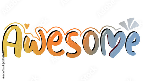 Photos Hand drawn awesome text ,doodle