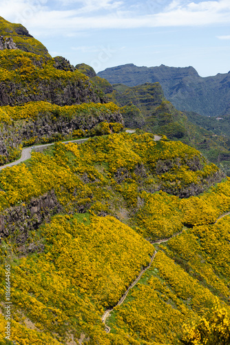beautiful mountain landscape on the island of Madeira in Portugal