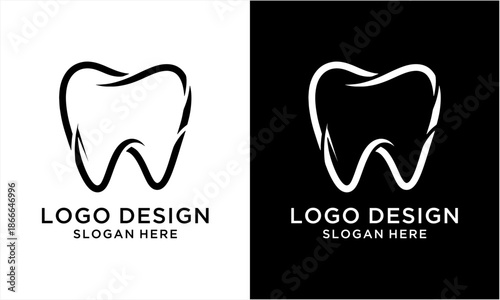 Minimalist Tooth Logo Design for Dental Clinic Branding.