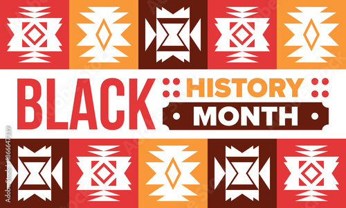 Black History Month. African American History. Celebrated annual. February and October. Poster, card, banner, background. Vector illustration