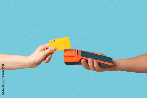 Hands of people with credit...