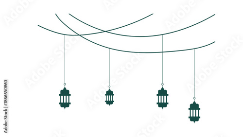 Vector illustration islamic ornament with lamp