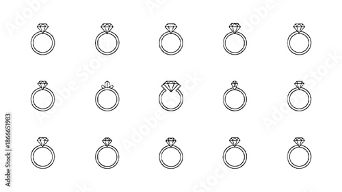 A collection of diamond rings.