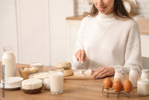 Young woman with different ...