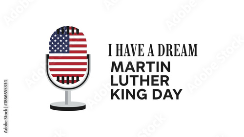 I Have a Dream Martin Luther King Jr Day USA Flag Microphone Symbol of Civil Rights Speech and Equality national hat day