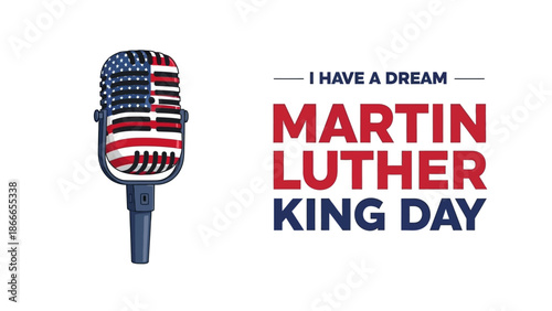 Martin Luther King Day I Have a Dream Speech Microphone Concept of Civil Rights and American Equality national hat day