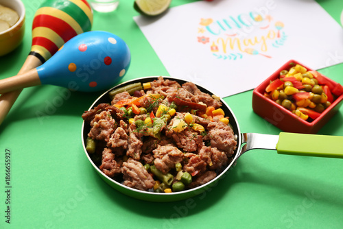 Frying pan with traditional...