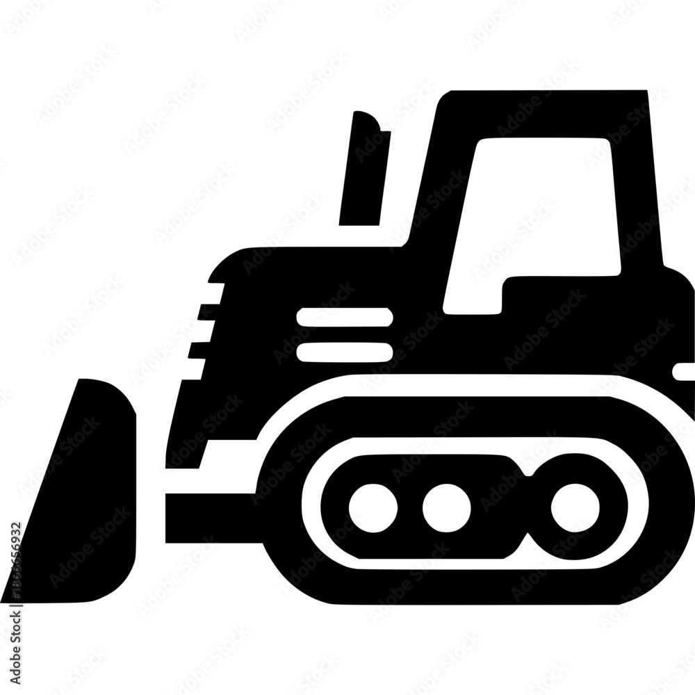 Obraz premium Bulldozer Icon Vector