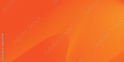 Vector abstract background with dynamic orange waves, lines and particles. vector