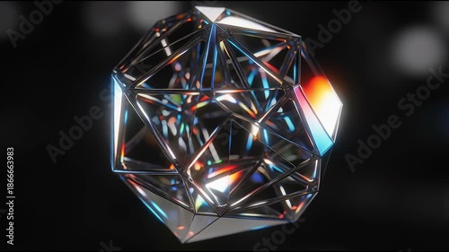 Rotating Crystal Ball with Reflected Lights.