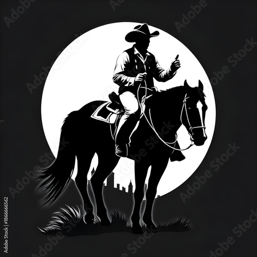cowboy, horseman, riding, silhouette, western, rider, equine, rancher, rodeo, frontier, wildwest, america, west, desert, plains, prairie, landscape, sunset, twilight, nightfall, dark, shadow, black, o