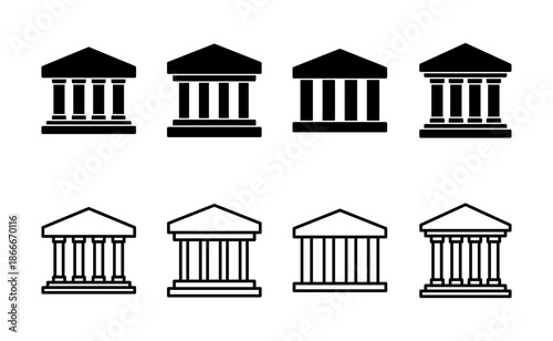 Bank icon vector. Bank sign and symbol, museum, university