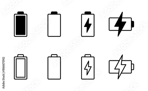 Battery icon vector. battery Charging sign. battery charge level