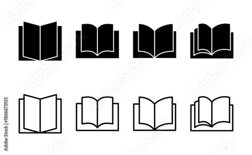 Book icon vector. open book sign and symbol. ebook icon