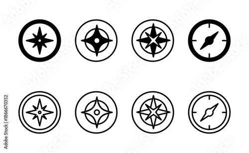 Compass icon vector. arrow compass icon sign and symbol