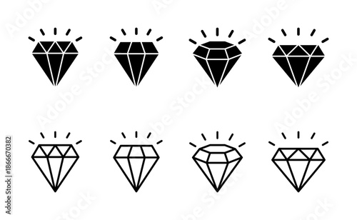 Diamond icon vector. diamond gems sign and symbol