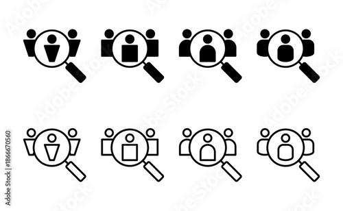 Hiring icon vector. Search job vacancy sign and symbol. Human resources concept. Recruitment