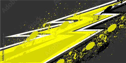 Racing Stripes Yellow Flash decals concept