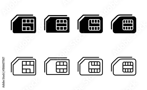 Sim card icon vector. dual sim card sign and symbol