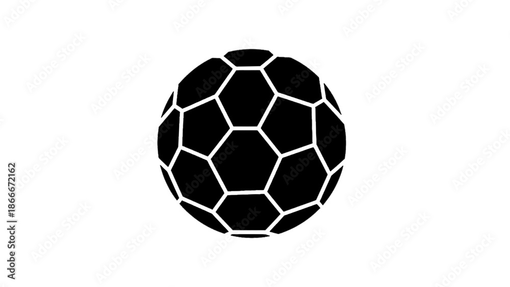 Fototapeta premium Vector illustration of a classic black and white soccer ball, on transparent background, perfect for sports designs