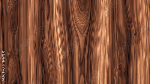 深みのあるウォールナット木目のテクスチャ背景、素材用