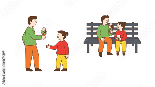 Father and Son Sharing Moment Together.